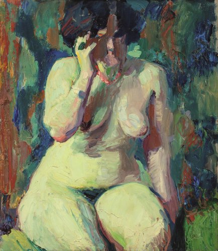 Franz Nölken: Sitzender Akt (Cellina Visconti), 1907