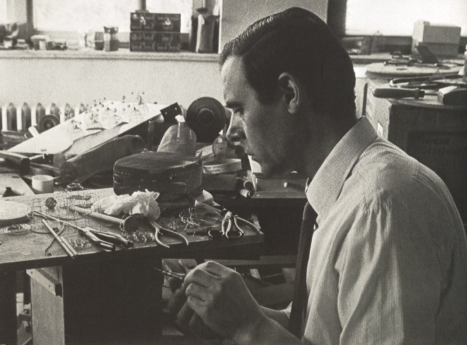 Günter Haese in seinem Atelier, um 1970