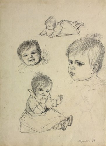 Mary Warburg: Bildnisse der Tochter Marietta Warburg, 1899, Hamburger Kunsthalle, Kupferstichkabinett